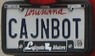 cajunbot license plate